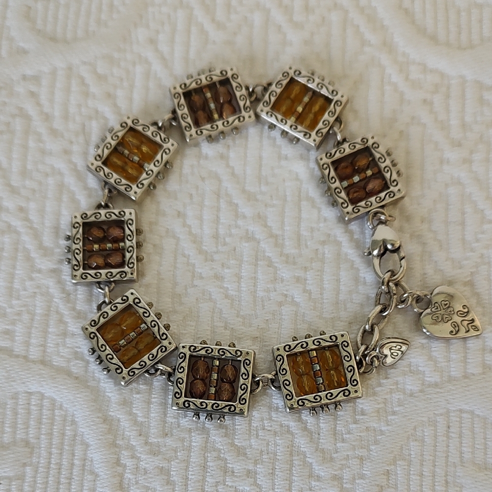 Brighton Silver Amber Crystal Bracelet